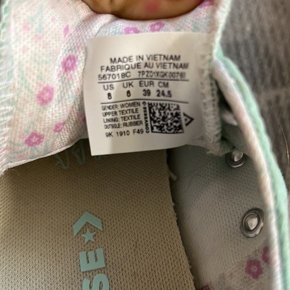 Size 8 Converse turquoise - Picture 6 of 7